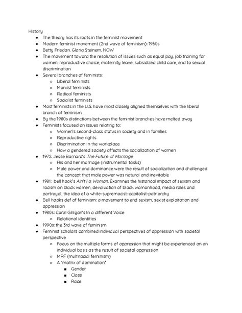 Feminist - FMST 302 - Professor Oravecz - History The theory has its