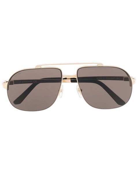 CARTIER Pilot-frame Style Sunglasses - Gold | Editorialist