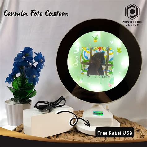 Jual Cermin Kaca Ajaib Frame Foto Lampu LED Hadiah Kado Gift Custom