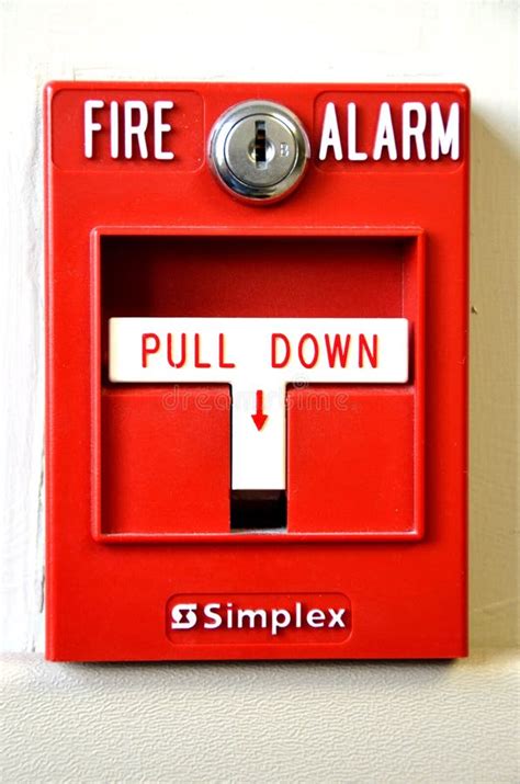 Simplex Pull Down Fire Alarm Editorial Stock Image - Image of school ...