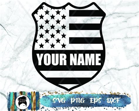 Police Badge Svg America Flag Svg Us Flag Svg Customized Etsy