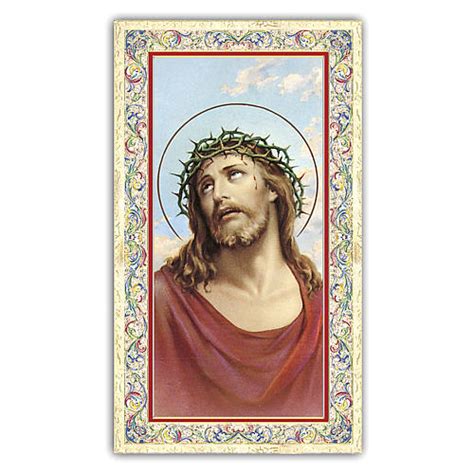 Holy Card Jesus Crowned With Thorns Prayer ITA 10x5 Cm Online Sales