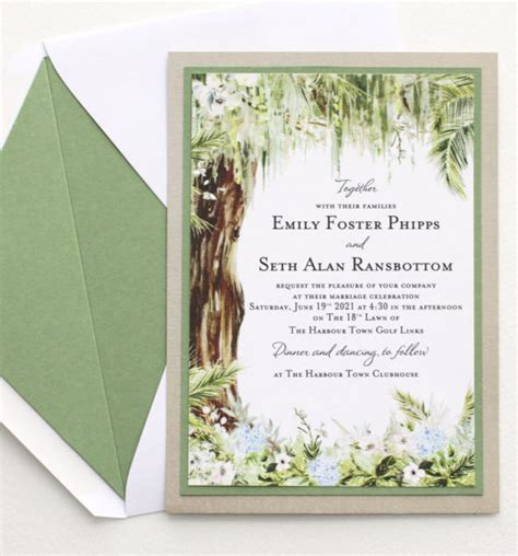 Oak Tree Southern Wedding Invitations Momental Designs