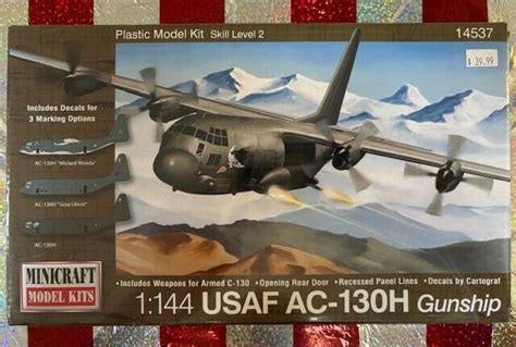 Minicraft Model Kit 14537 Usaf Ac 130h Gunship 1 144 Scale Sealed Ebay