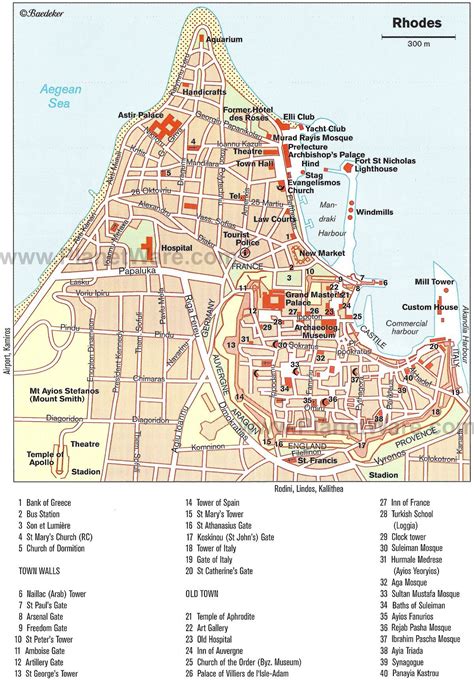 Rhodes Attractions Map