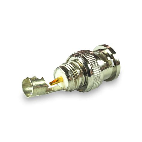 Bnc Male Connector Crimp Solder Attachment For Cable Rg Zinc Alloy