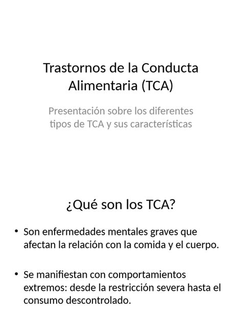 Trastornos De La Conducta Alimentaria Tca Pdf