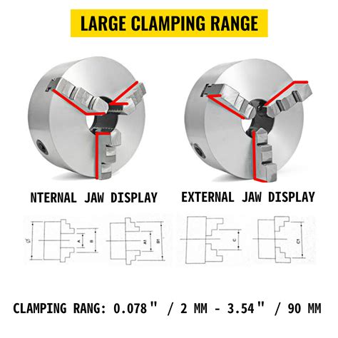 VEVOR Mandrin à 3 Machoires 125 mm Mandrin de Tour à 3 Mors Centrage