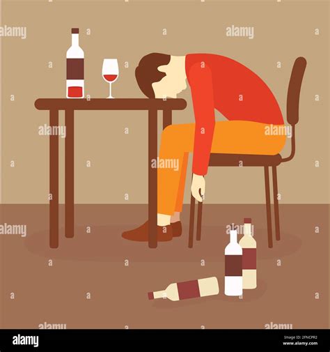 Alcoholic Sad Stock Vector Images Alamy