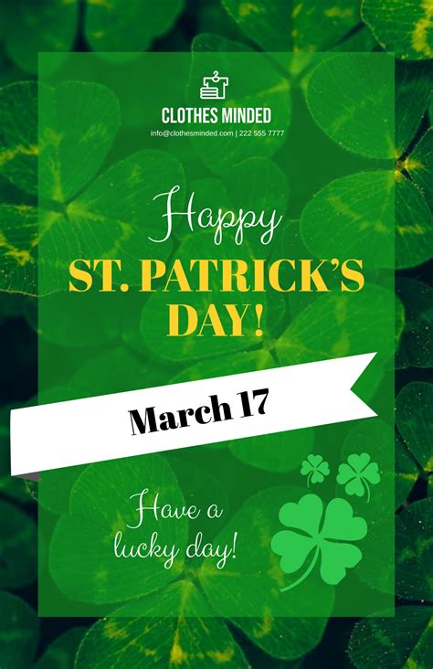 Free St Patrick S Day Poster Templates Examples Edit Online