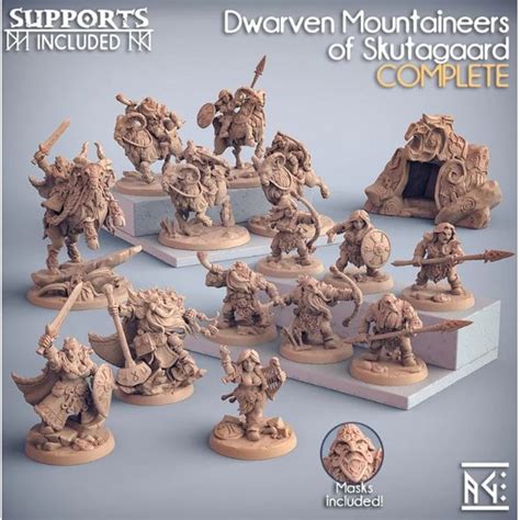 Miniatura para RPG Coleção Dwarven Mountaineers of Skutagaard