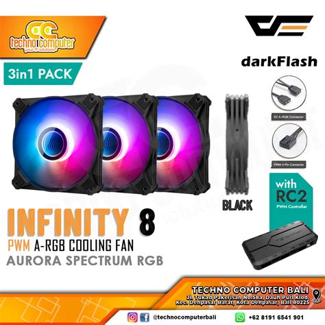 Fan Casing Darkflash Infinity Argb Black Mm Triple Pack Argb Fan