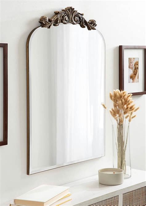 Kate And Laurel Arendahl Beveled Frameless Baroque Arched Mirror With