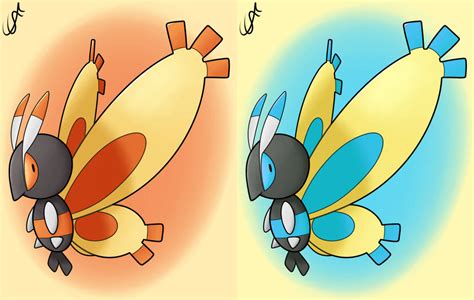 Pokemon #414 Mothim (+Shiny) by Skavyy on DeviantArt