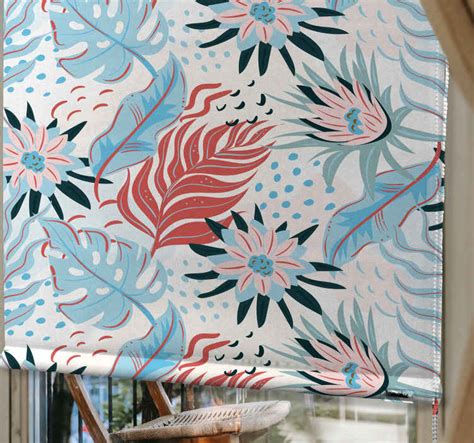 Tropical Foliage Pattern Floral Roller Blind