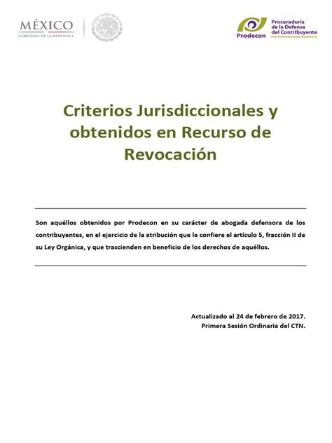 Criterios Jurisdiccionales Prodecon Pdf Impuestos Impuesto Sobre