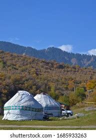 Beautiful Interior Traditional Kazakh Yurt Zhelbau Stock Photo ...