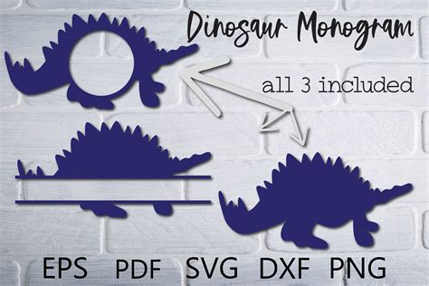 Dinosaur Monogram SVG Cut File For Cricut 826187 Monograms Design