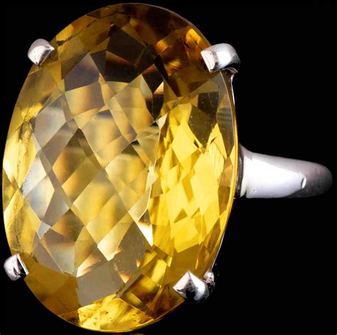 Faceted Lemon Topaz Ring Exotic India Art