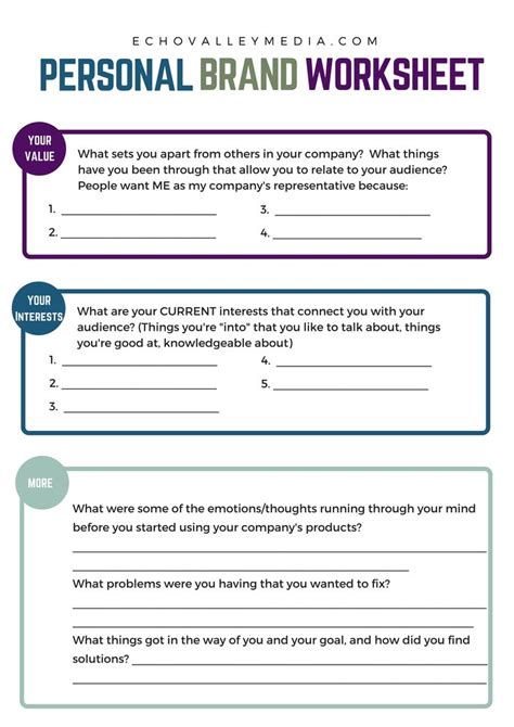 Building Your Personal Brand Worksheet