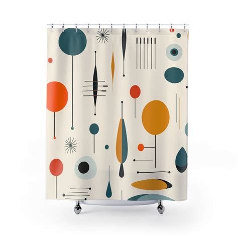 Mid Century Modern Shower Curtain Etsy