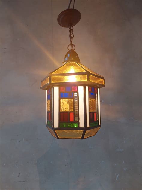 Amsterdamse School Glas In Lood Hanglamp Piet Jonker