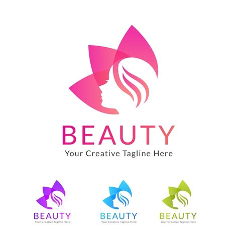 Logotipo De Salón De Belleza Con Flores Descargar Vectores Premium