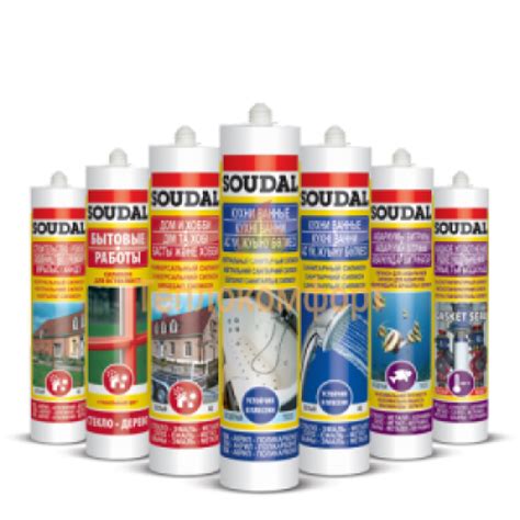 Герметики силиконовые Soudal - силиконы для стекла, санитарной керамики ...