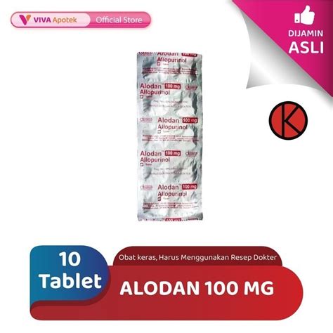 Jual Alodan Allopurinol 100 Mg Asam Urat 10 Tablet Shopee