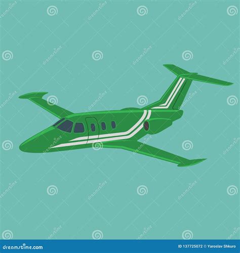 Pequeño Vector Del Jet Privado Ejemplo Del Jet Del Negocio Ilustración