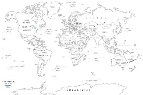 World Map Countries Coloring Page - Dorree Kassandra