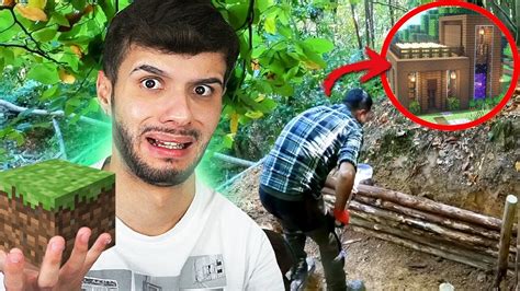 Reagindo A Construindo Uma Base De Minecraft Na Vida Real Youtube