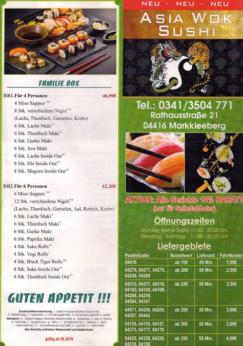 Menu At Asia Wok Sushi Restaurant Markkleeberg