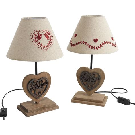 Lampe En Bois Motif Coeur Nla Aubry Gaspard