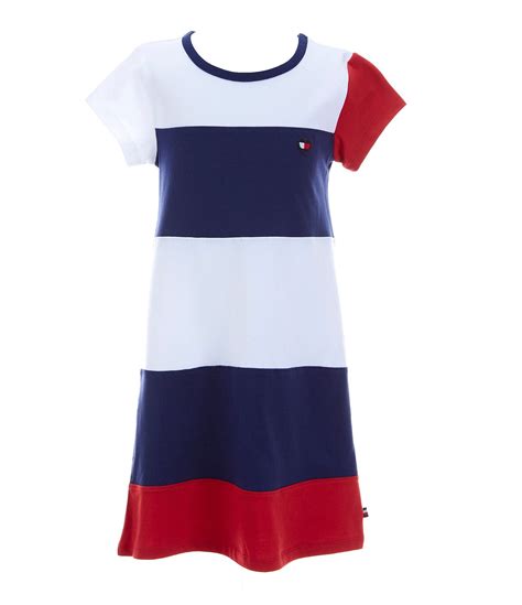 Tommy Hilfiger Big Girls 7 16 Short Sleeve Color Block T Shirt Dress Dillard S