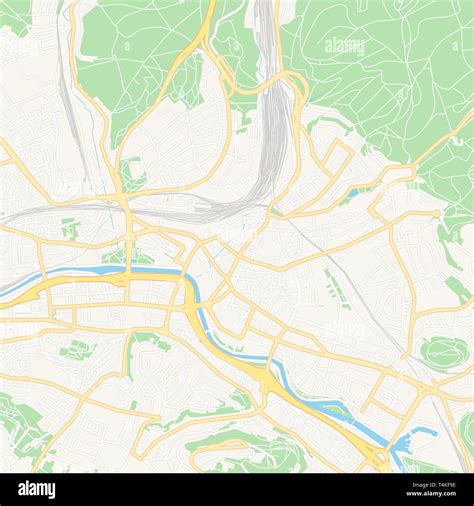 Printable Map Of Saarbrucken Germany With Main And Secondary Roads And