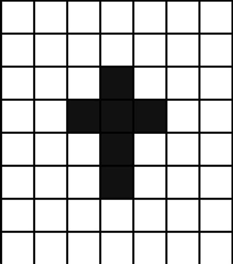 The Smallest Pixel Art Template Of The Religious Cross From The