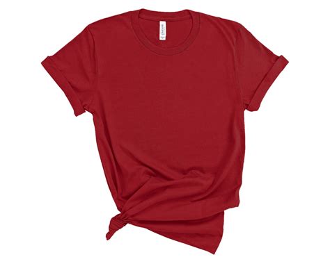 Bella Canvas 3001 Canvas Red DIY Blank Shirts Plain Etsy