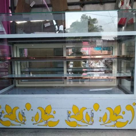 Rectangular Normal Feet Stainless Steel Sweet Display Counter For