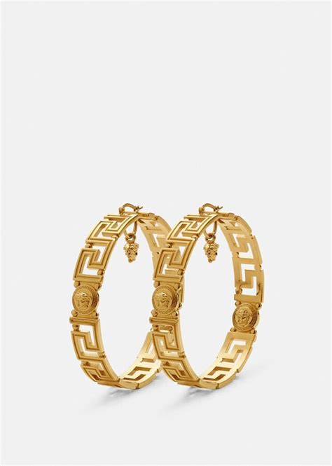 Versace Medusa Greca Hoop Earrings Shopstyle