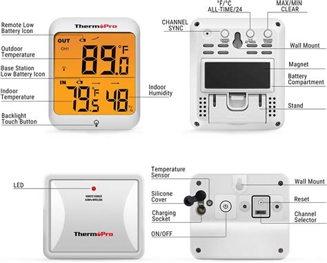 Thermopro Tp Digital Wireless Hygrometer Indoor Outdoor Thermometer