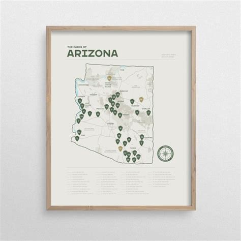 Us National Park Map And Checklist Etsy Israel