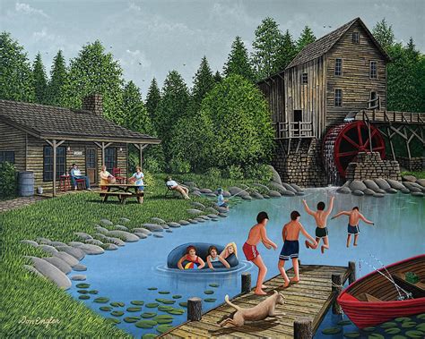 The Swimming Hole Painting By Don Engler Fine Art America