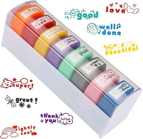 8Pcs Teacher Stamps For Grading Classroom Teacher Supplies Self Inking