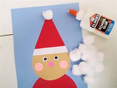 Simple Shape Cotton Ball Santa Craft Our Kid Things