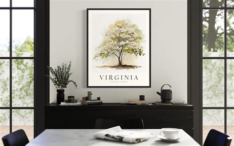 Virginia State Tree Art Print Flowering Dogwood Tree Wall - Etsy