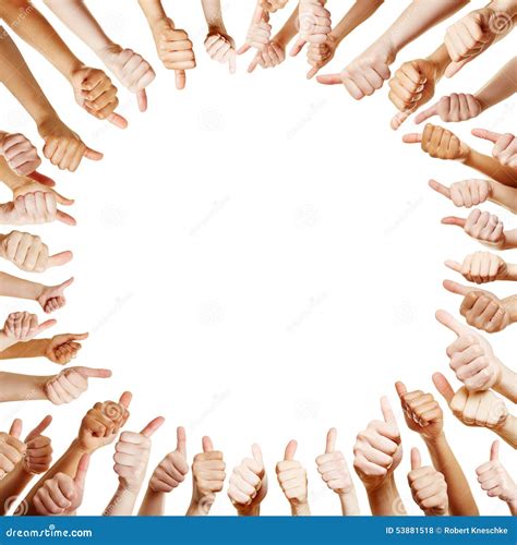 Many Hands Holding Thumbs Up Stock Photo - Image: 53881518