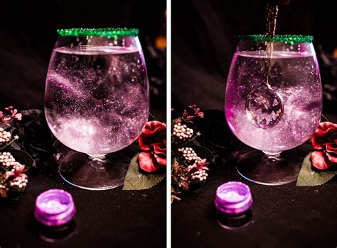 Purple Sanderson Sisters Hocus Pocus Cocktail With Bakell Edible Glitter Domestic Geek Girl