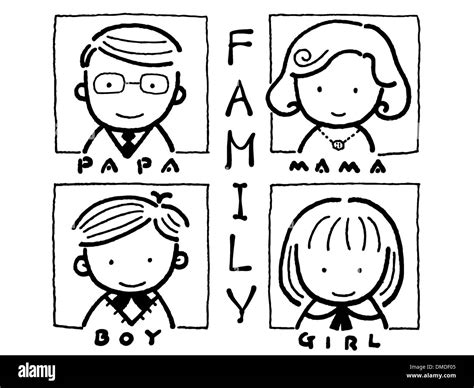 Family Cartoon Clip Art Black And White