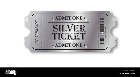 Silver Ticket Vector Illustration For Websites Applications Cinemas